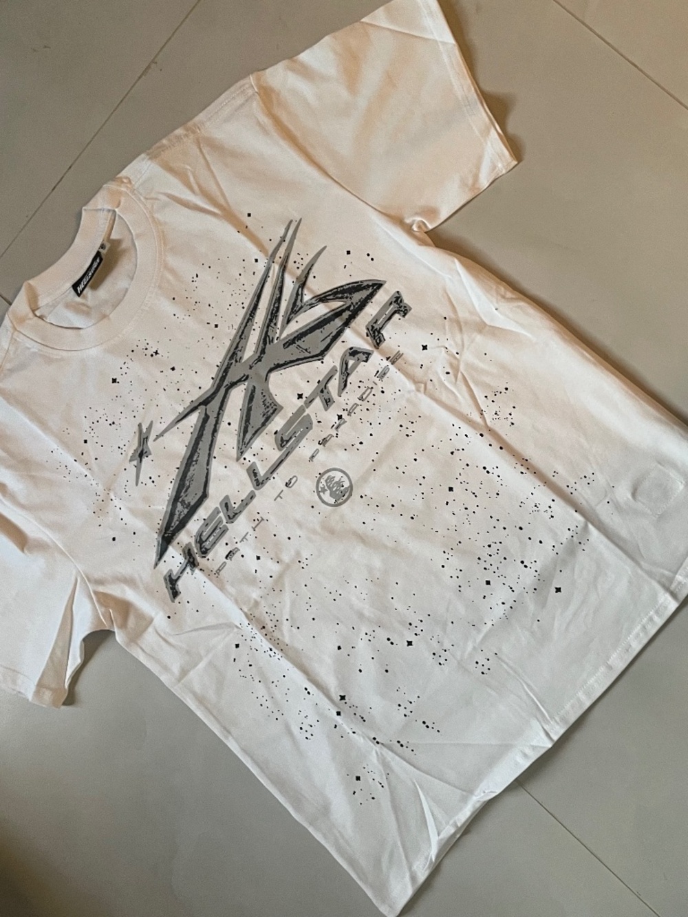 Hellstar White Cosmic Flame Graphic T-Shirt | Oversized Streetwear Tee